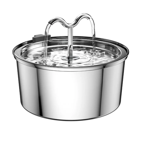 Bebedero Gato Automático Acero Inox Llave Silenciosa 2 salidas