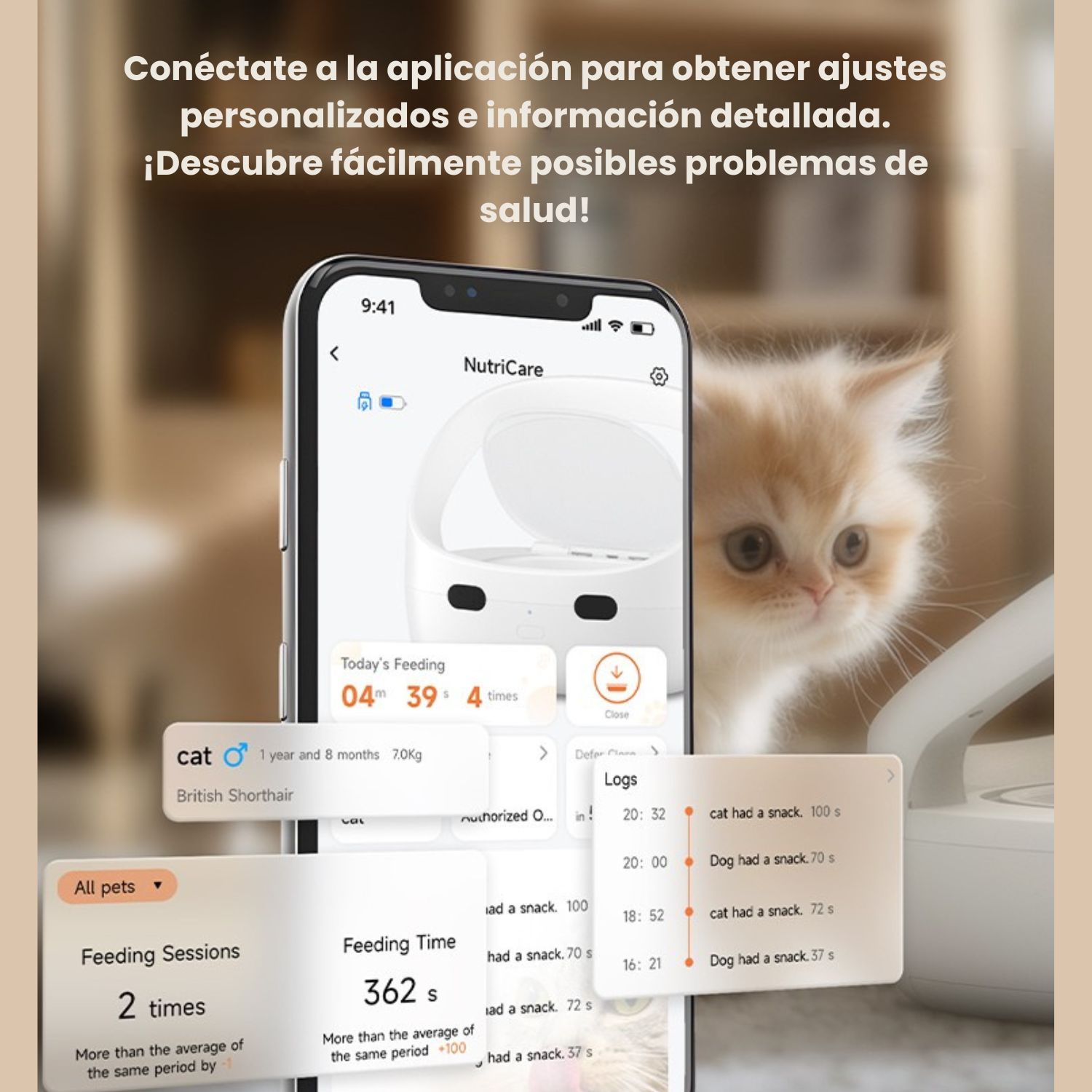 Comedero Inteligente RFID Sensor con refrigerante Anti-robo Gatos 14