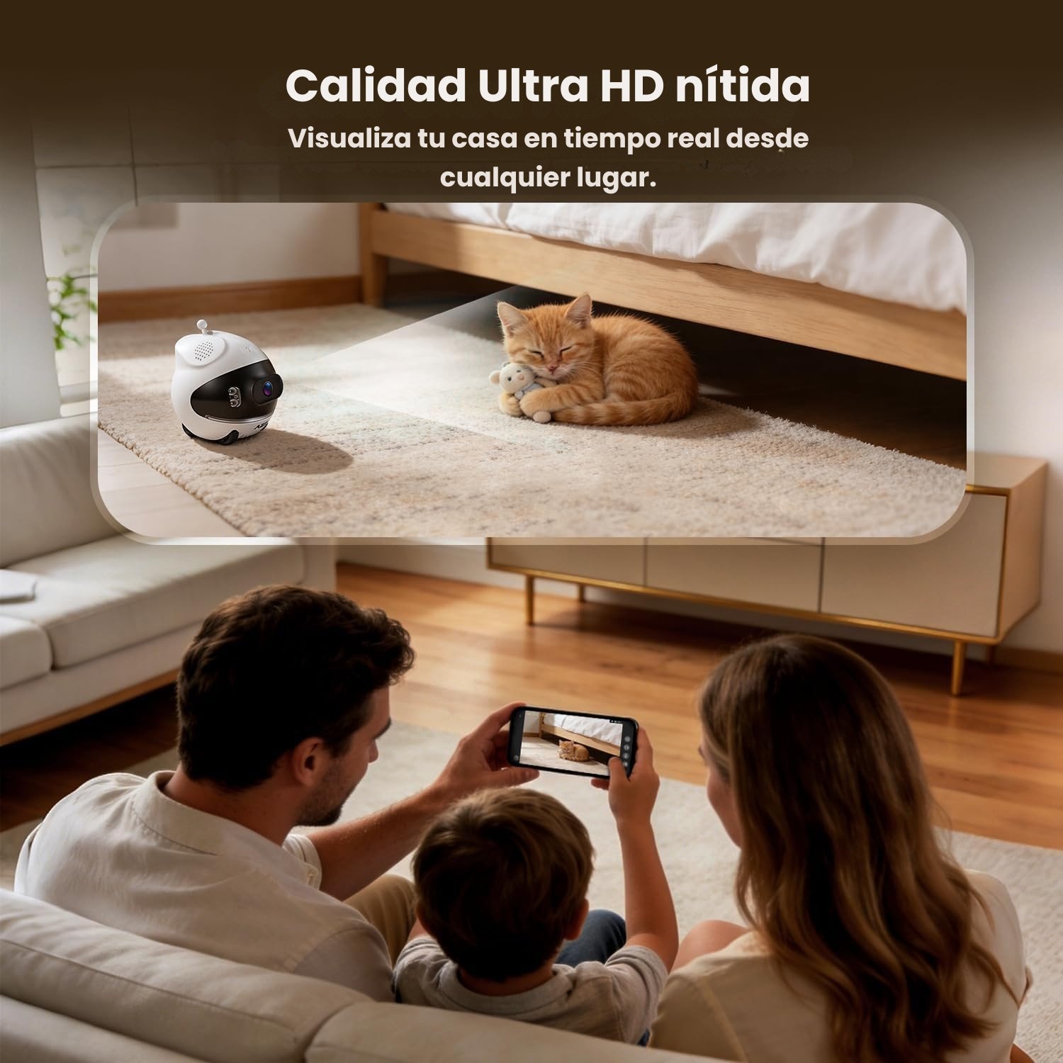 Cámara Robot Móvil Vigilancia Acompañamiento Gatos 5