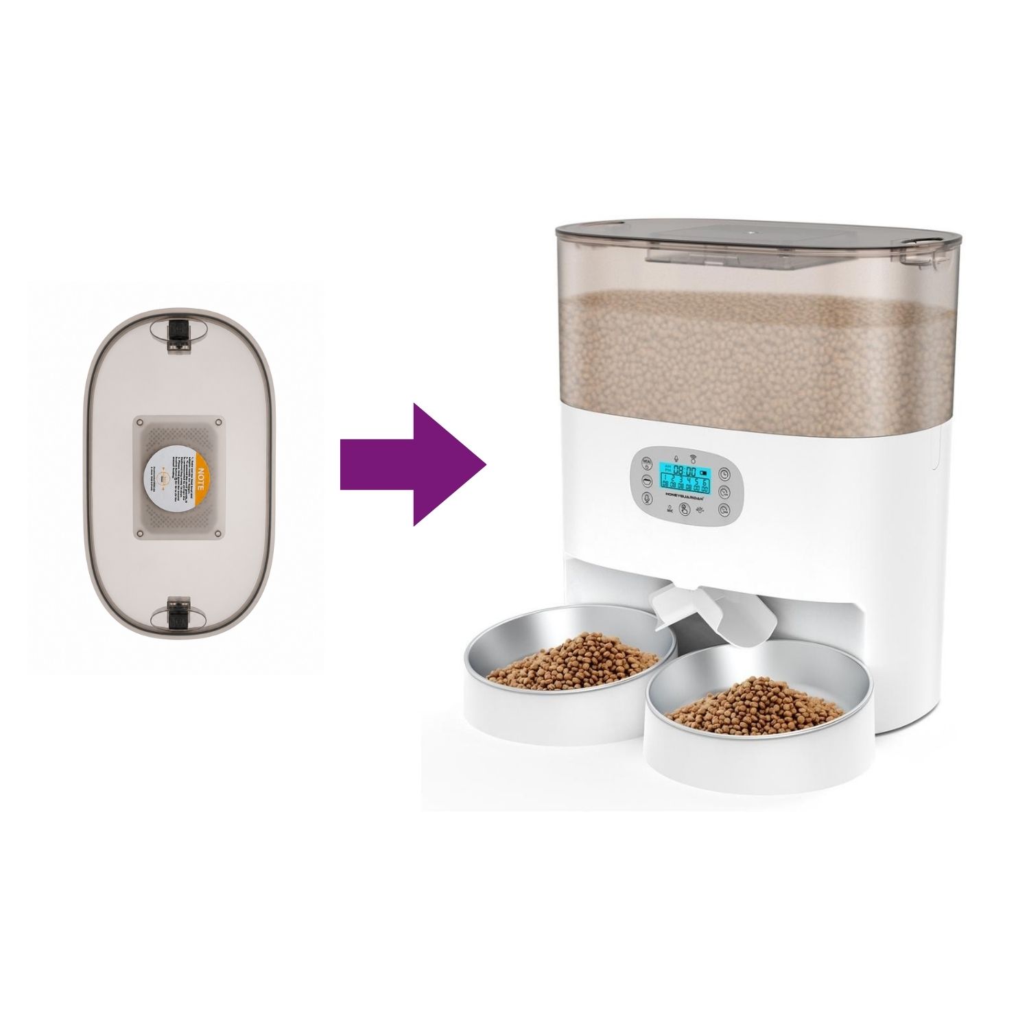 Tapa Repuesto para Comedero Automático Doble Plato Gatos 2