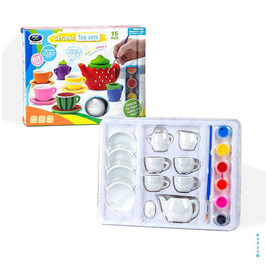 Set pinta juego de té (unidad)