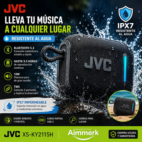 Parlante Bluetooth JVC Portátil 10W XS-KY2115H