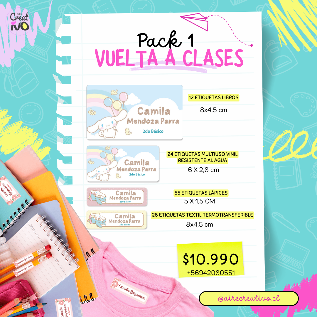 Etiquetas escolares Pack 1 - Vuelta a Clases