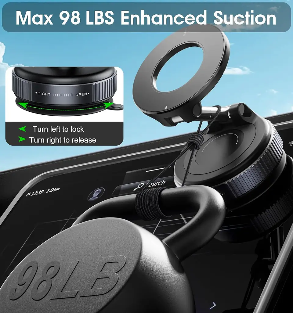 Soporte magnético para teléfono de coche ajustable 360° 3
