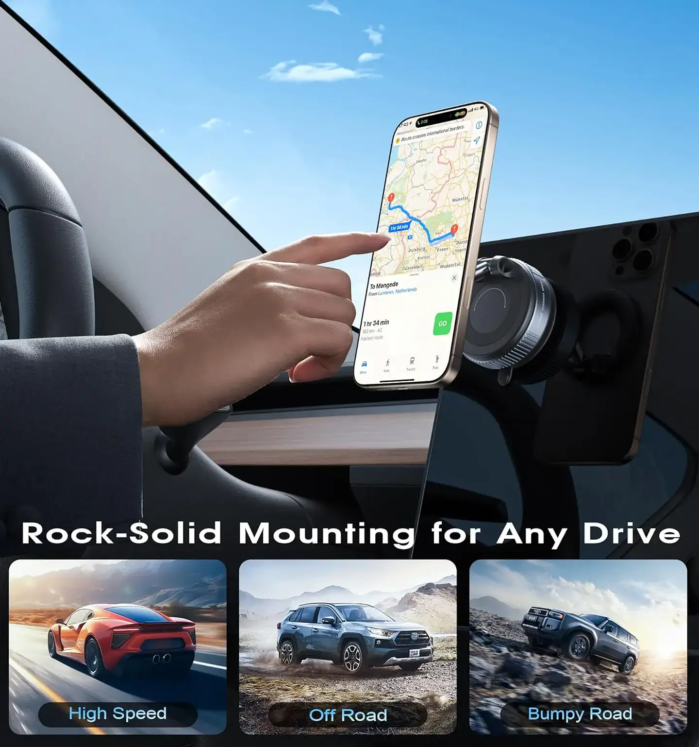 Soporte magnético para teléfono de coche ajustable 360° 6