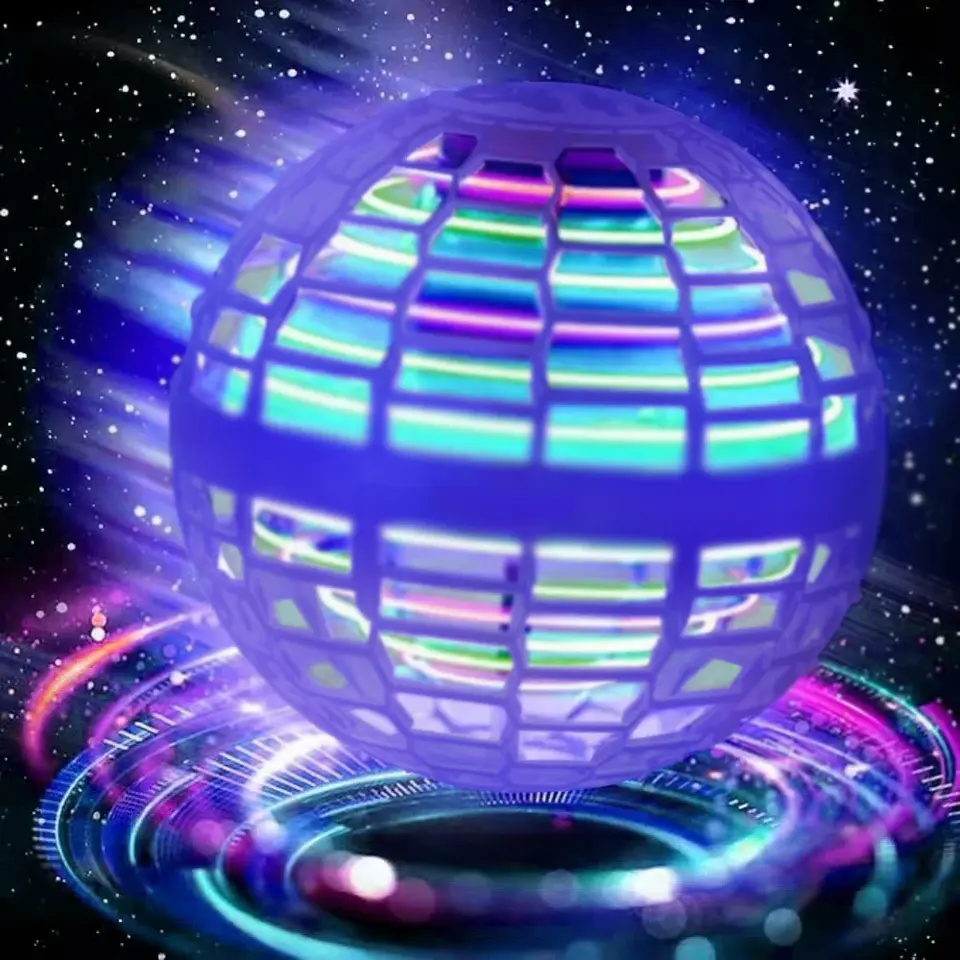 Globo cósmico volador con luces LED de colores para niños, control manual y rotación de 360 ​​grados 1