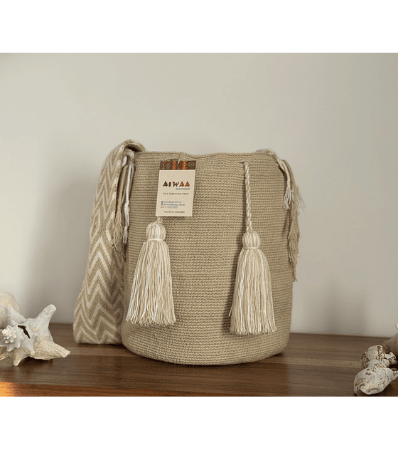 Mochila Grande Beige