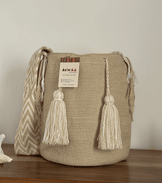 Mochila Grande Beige