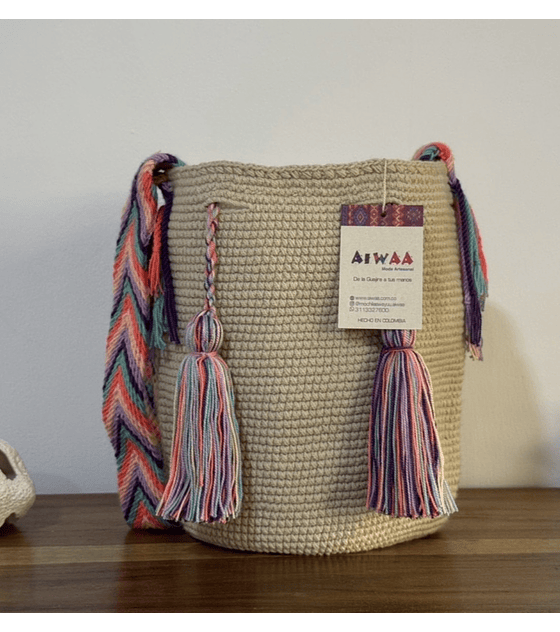 Mochila Mediana Beige