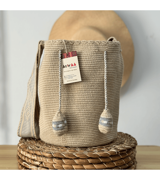 Mochila Grande Beige