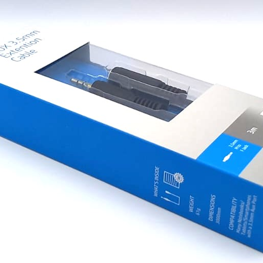 Cable extensión auxiliar  3.5mm 3 metros HP 3