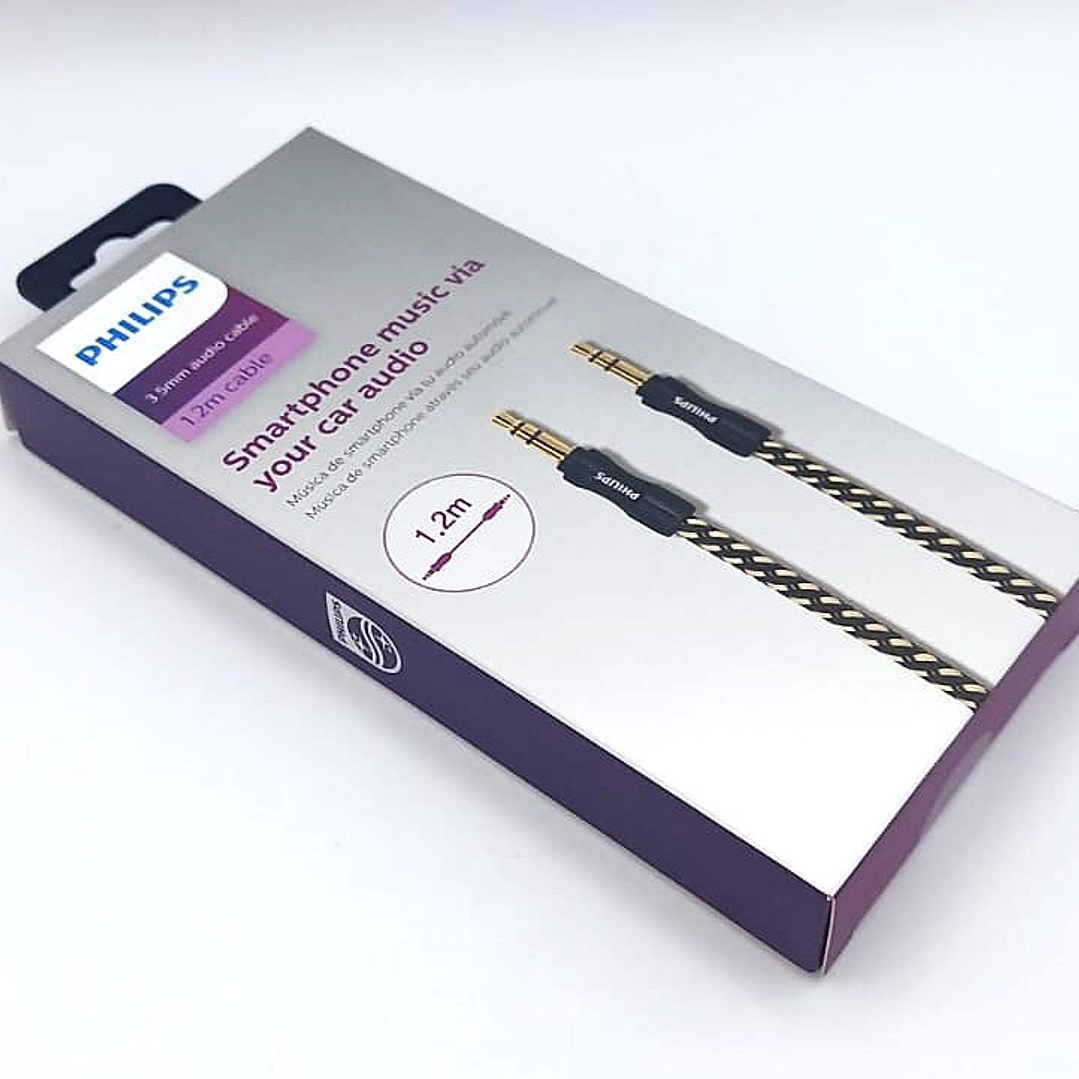 Cable de audio auxiliar estéreo  3.5mm / 1.2m - PHILLIPS 2