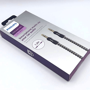Cable de audio auxiliar estéreo  3.5mm / 1.2m - PHILLIPS