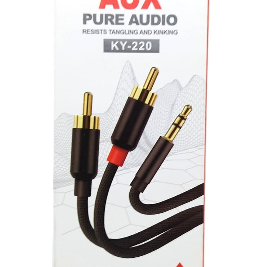 Cable de audio auxiliar 3.5mm  a 2 RCA - 1m - KIN 5