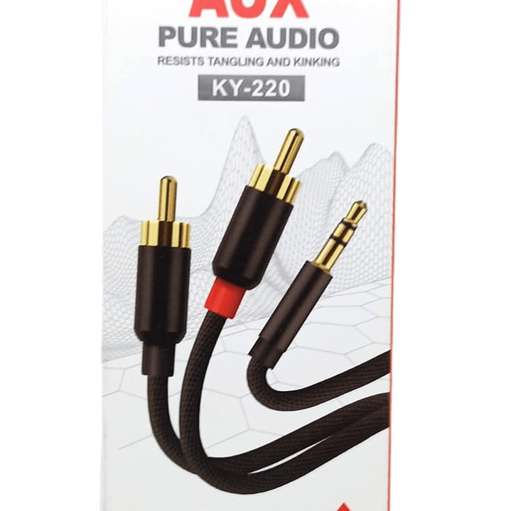 Cable de audio auxiliar 3.5mm  a 2 RCA - 1m - KIN 5