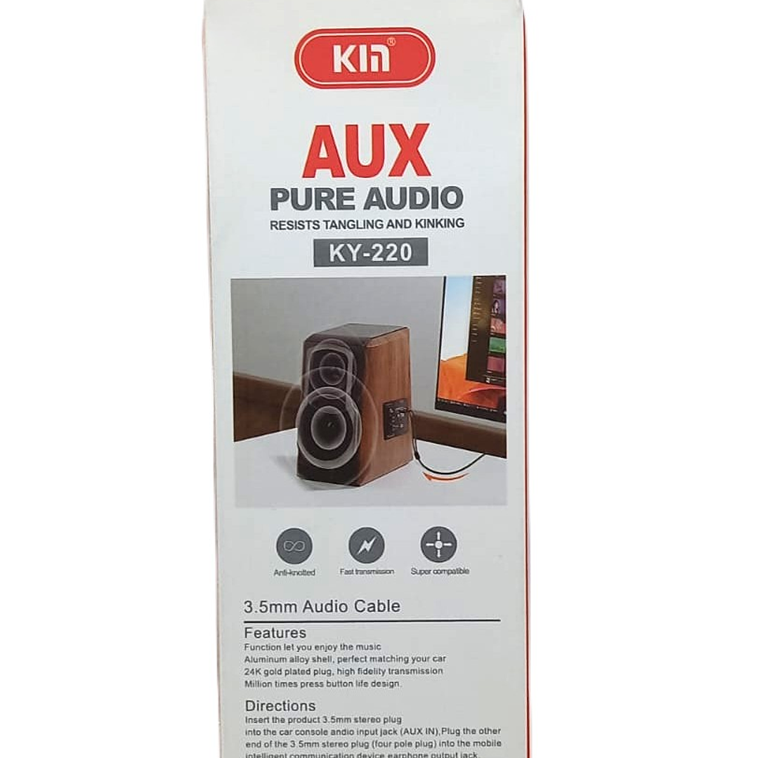 Cable de audio auxiliar 3.5mm  a 2 RCA - 1m - KIN 6