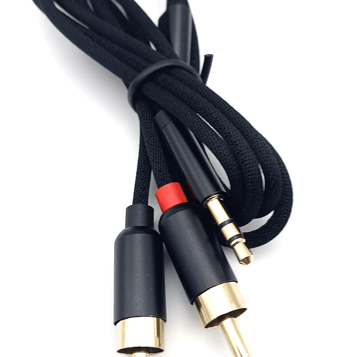 Cable de audio auxiliar 3.5mm  a 2 RCA - 1m - KIN 2