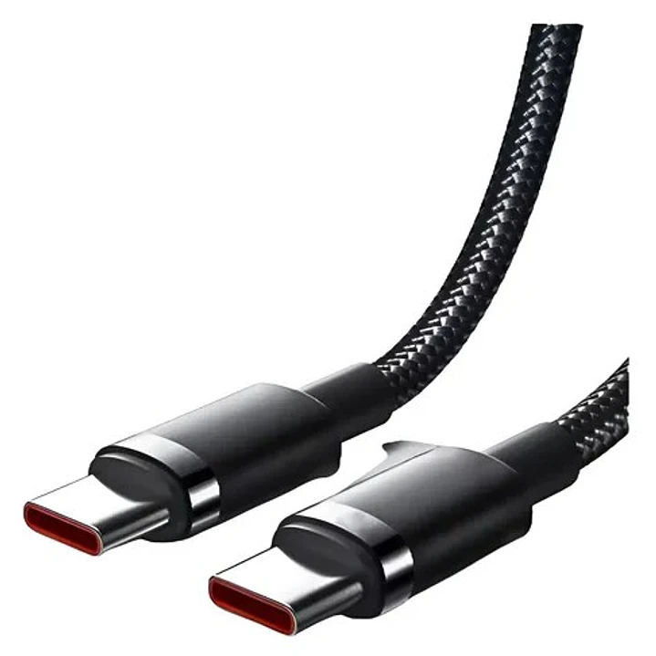 Cable tipo C a C de carga rápida (antinudos - trenzado - negro) - VIDVIE 2