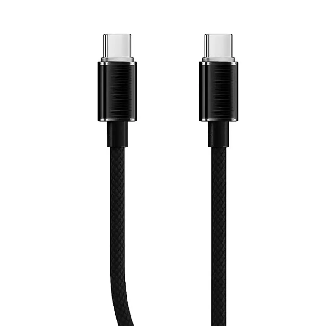 Cable tipo C a C de carga rápida (antinudos - trenzado - negro) - VIDVIE 1