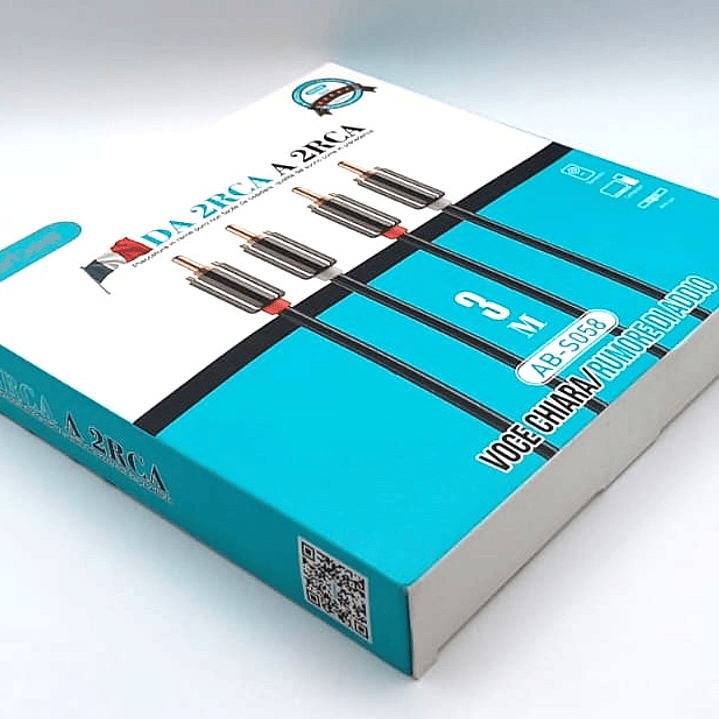 Cable de audio 3 Metros RCA a RCA (2 RCA a 2 RCA) - AERBES 3