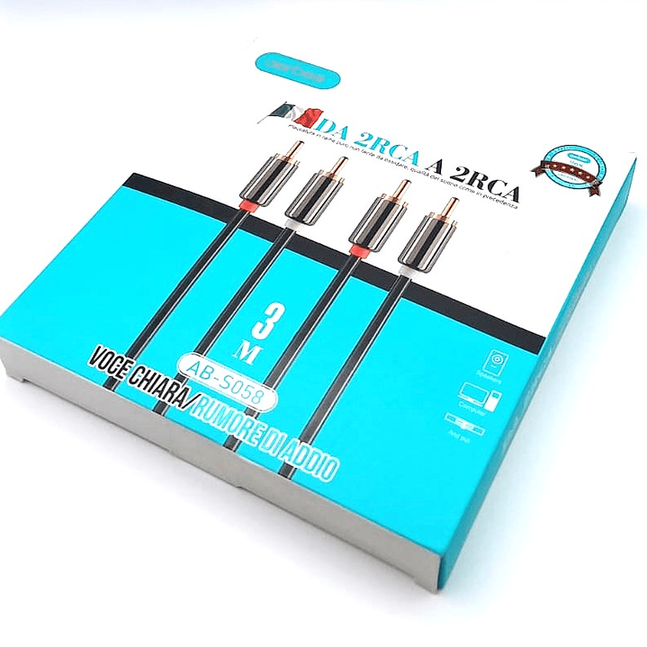 Cable de audio 3 Metros RCA a RCA (2 RCA a 2 RCA) - AERBES 5