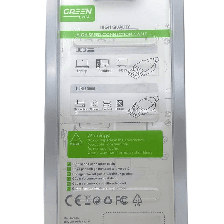 Cable Usb 2.0 AM/AIU de 1.5 metros - GREEN LYCA 3