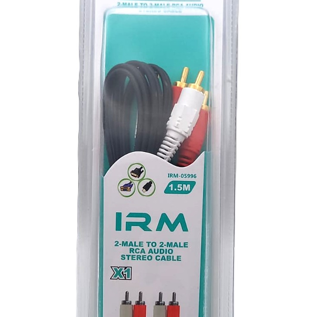 Cable audio estéreo RCA 2X2 Macho-Macho 1.5 Metros - IRM 3