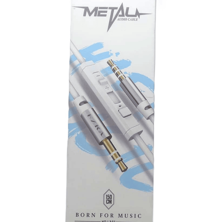 Cable auxiliar con micrófono y control de volumen (blanco) - EZRA 6