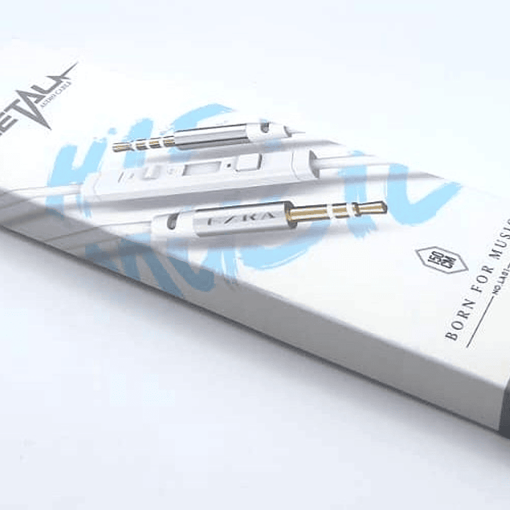 Cable auxiliar con micrófono y control de volumen (blanco) - EZRA 7