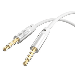 Cable auxiliar con micrófono y control de volumen (blanco) - EZRA