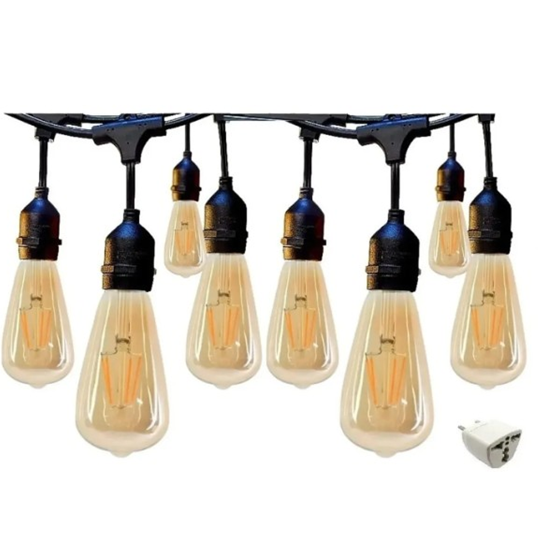 Guirnalda con ampolletas led vintage E27 (10 Metros) - Incluye 10 Ampolletas Led Vintage E27 2