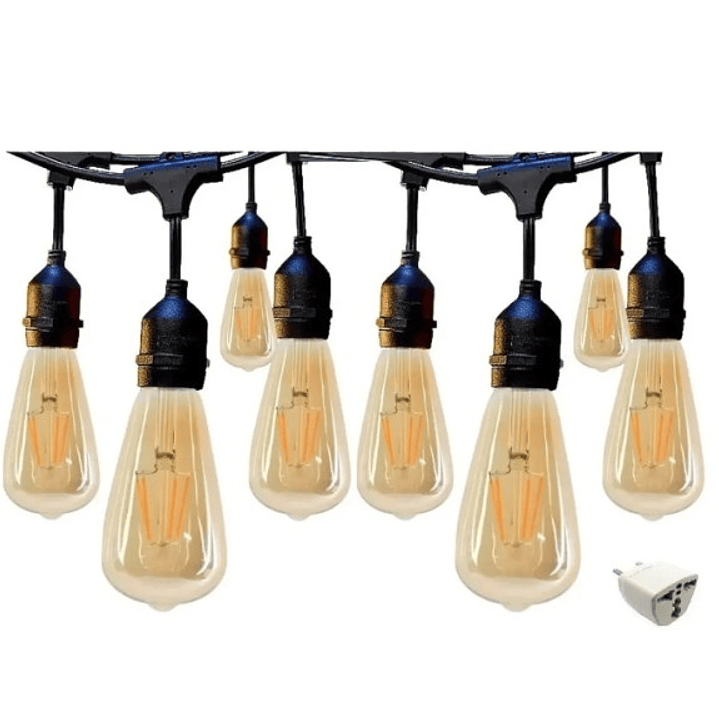 Guirnalda con ampolletas led vintage E27 (10 Metros) - Incluye 10 Ampolletas Led Vintage E27 2
