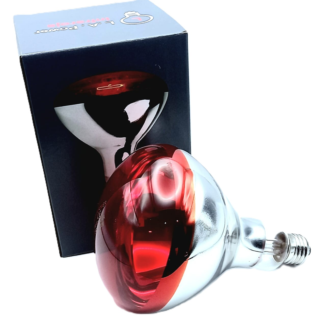 Ampolleta infrarroja 250W E27. Ideal para fisioterapia, alivio muscular, crianza de animales, calefacción, etc. 2