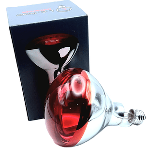 Ampolleta infrarroja 250W E27. Ideal para fisioterapia, alivio muscular, crianza de animales, calefacción, etc.