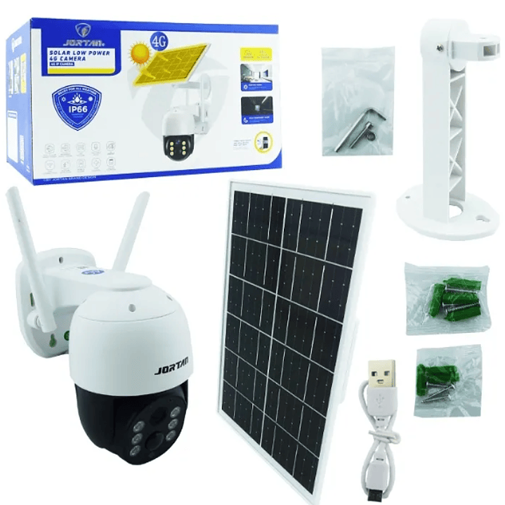 Cámara de seguridad Solar 4G - IP66 para uso exterior con panel solar - JORTAN 3