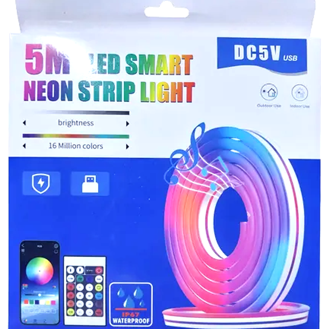 Tira neón led de colores RGB Smart  5M – Iluminación inteligente para ambientes creativos 5
