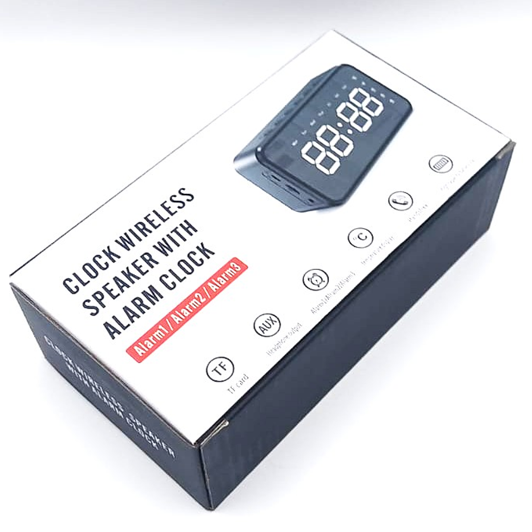 Clock Wireless Speaker BC-50 – Reloj Digital con Alarma, Bluetooth, FM y Pantalla LED 9
