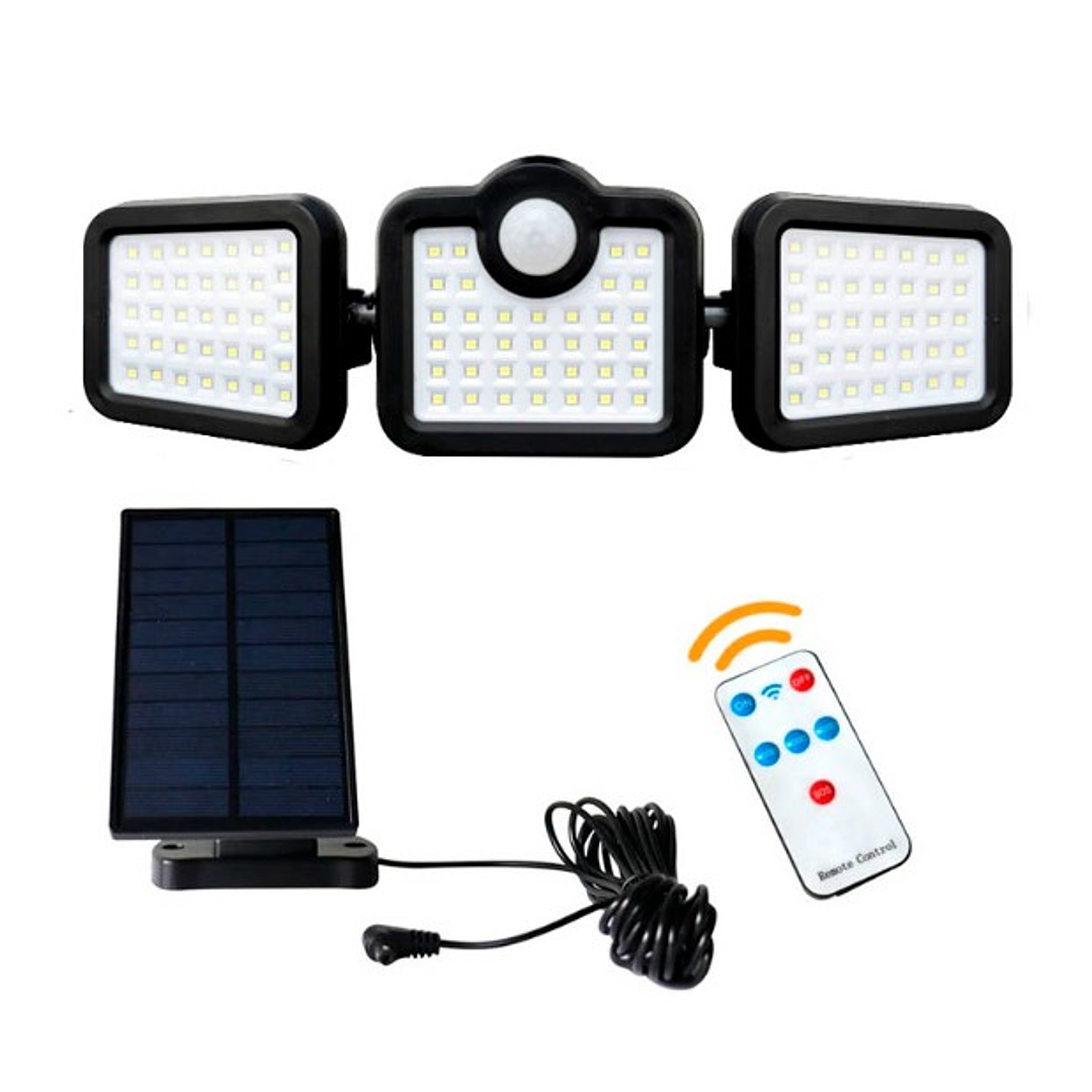 Luz solar  – Iluminación exterior con sensor de movimiento, control remoto y panel solar independiente -TASBEL TS-2656A 2