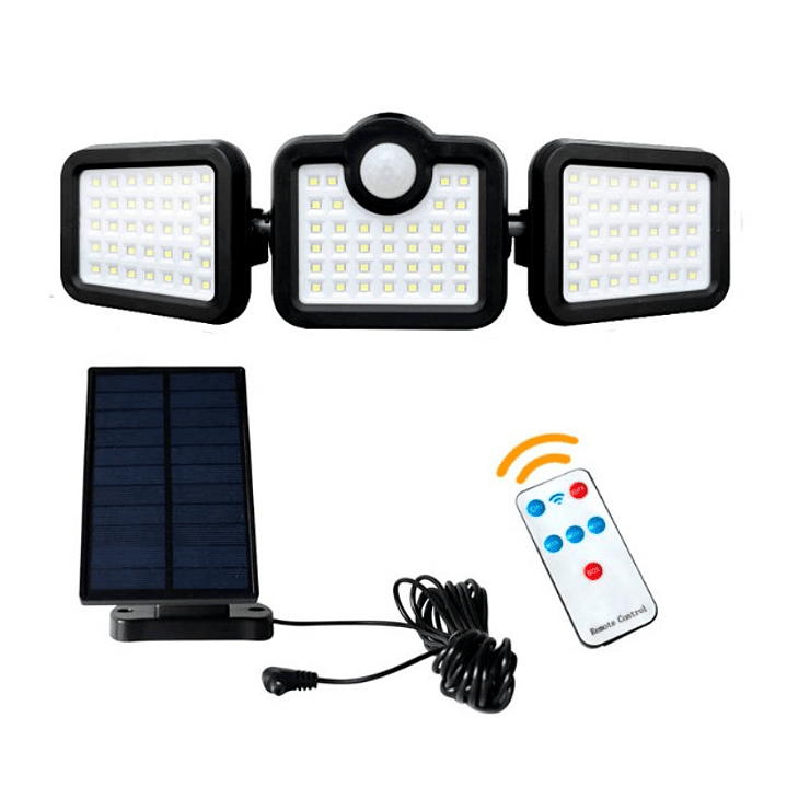 Luz solar  – Iluminación exterior con sensor de movimiento, control remoto y panel solar independiente -TASBEL TS-2656A 2