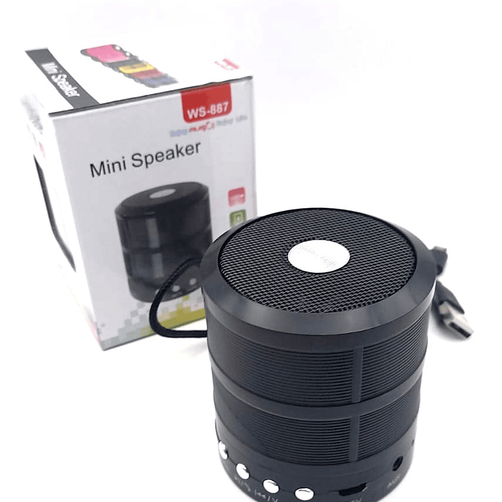 Mini Parlante Bluetooth WS-887 – Sonido Compacto, Conectividad Total y Estilo Portátil 6