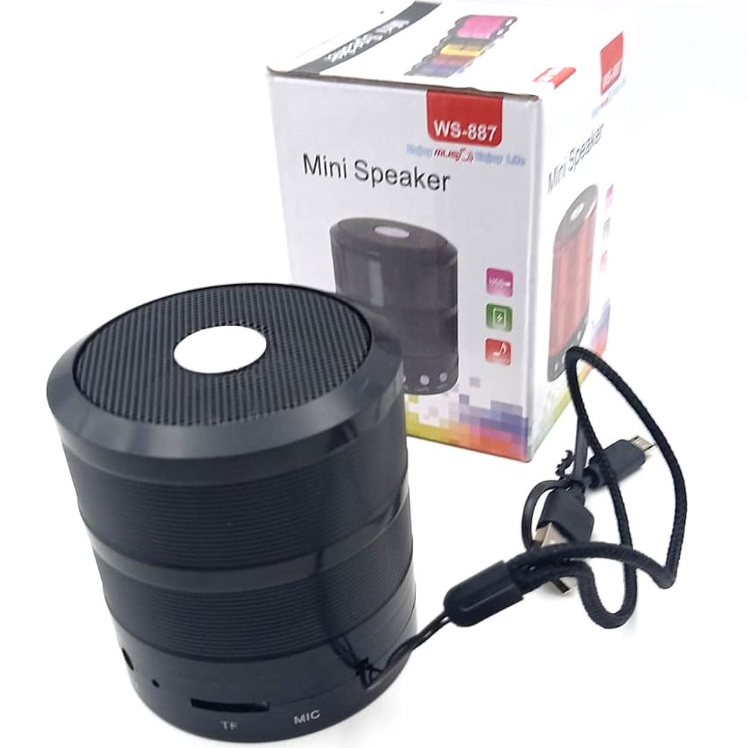 Mini Parlante Bluetooth WS-887 – Sonido Compacto, Conectividad Total y Estilo Portátil 7