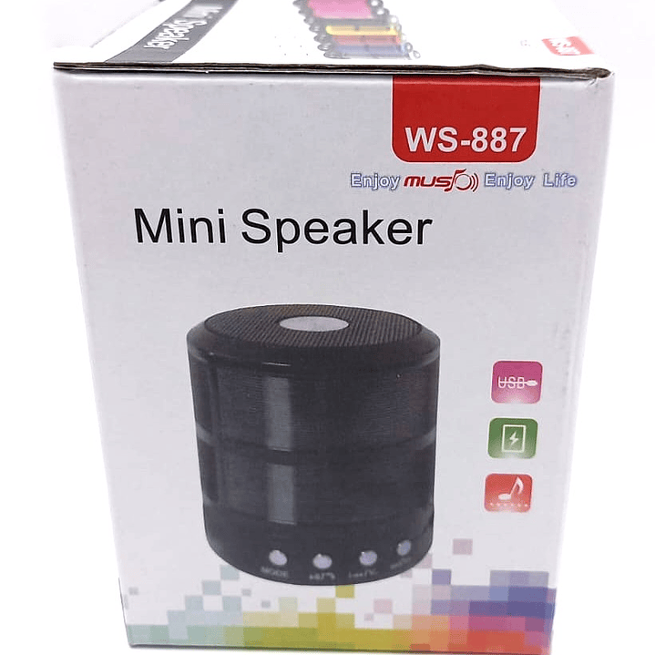 Mini Parlante Bluetooth WS-887 – Sonido Compacto, Conectividad Total y Estilo Portátil 8