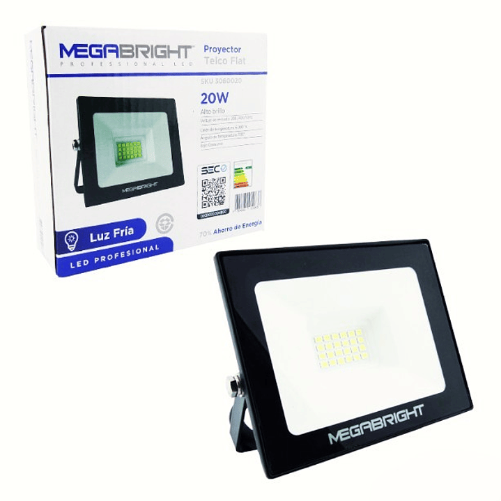 Proyector Foco LED de área Telco Flat Pro 20W - MEGABRIGHT – Iluminación Exterior e Interior con Diseño Ultra Delgado 4