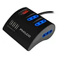 Extensión de Escritorio PHILCO 2043N – 3 Tomas AC + USB 3.1A para Carga Inteligente - Miniatura 1