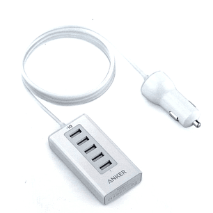Cargador USB para Auto ANKER PowerDrive 5 – 5 Puertos, 50W, Carga Inteligente PowerIQ