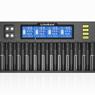  Cargador de pilas Inteligente LiitoKala Lii-S12 – 12 Canales con Pantalla LCD para pilas y baterías recargables
