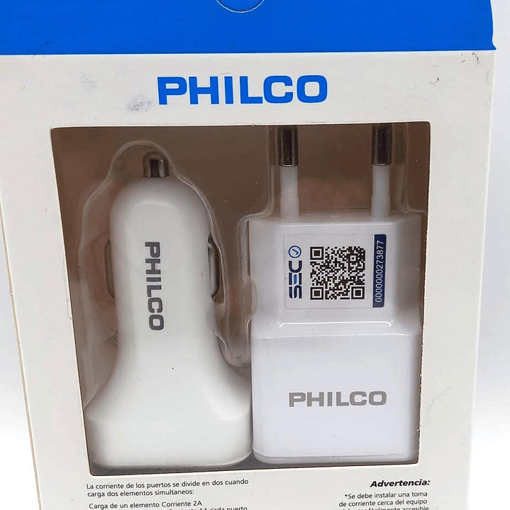 Kit de Carga PHILCO 3 en 1 Tipo C – Cargador de Pared + Cargador de Auto + Cable USB 3