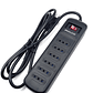 Alargador con 6 tomas / Protector de Sobretensión PHILCO P9186 –  1.5 m de Cable | 1050 Joules  |  2.200W - Miniatura 1