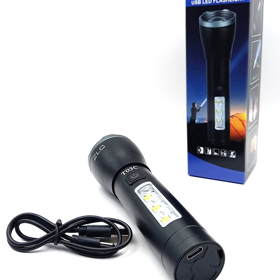Linterna LED USB Recargable Multifunción  Compacta, Potente y Resistente al Agua 3
