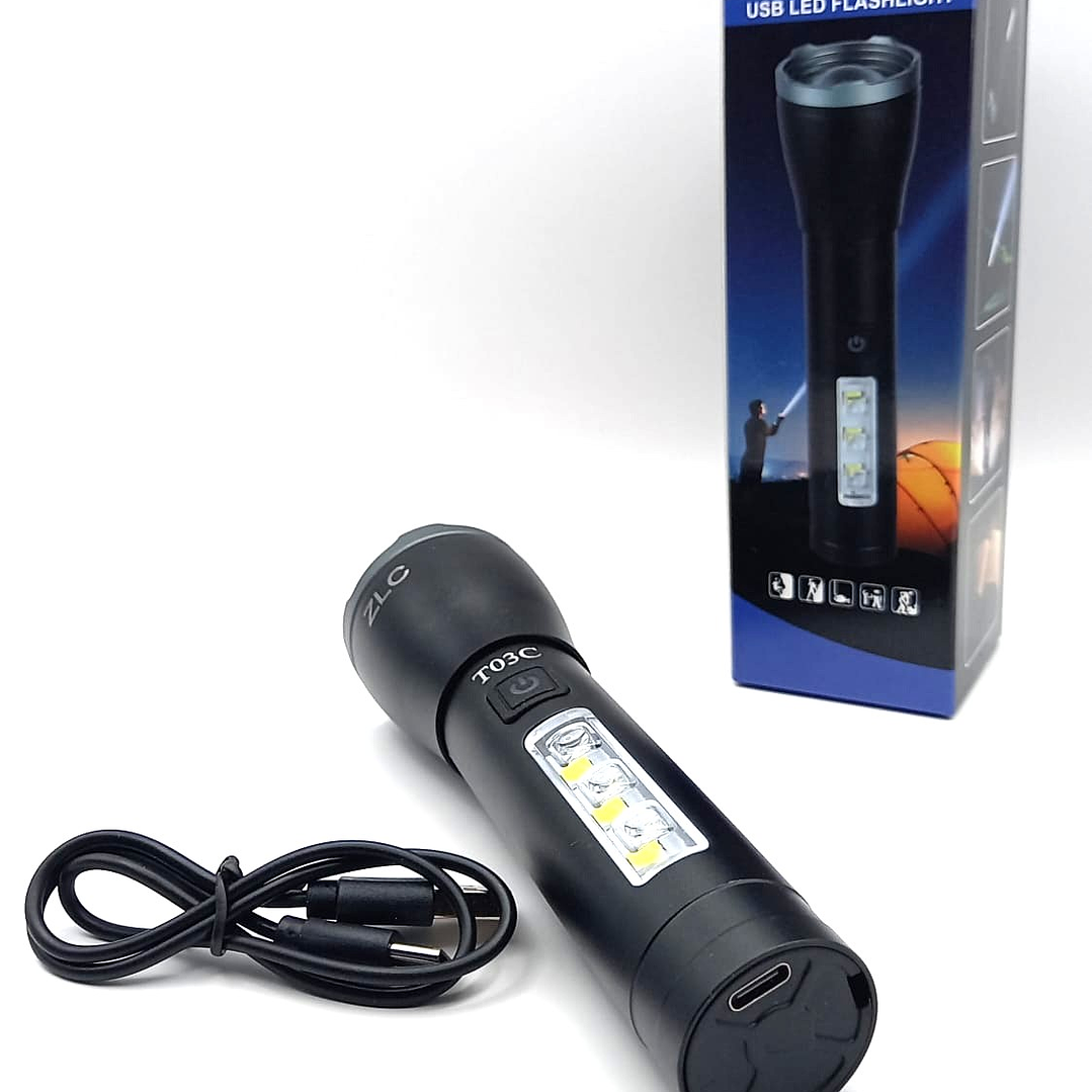 Linterna LED USB Recargable Multifunción  Compacta, Potente y Resistente al Agua 6